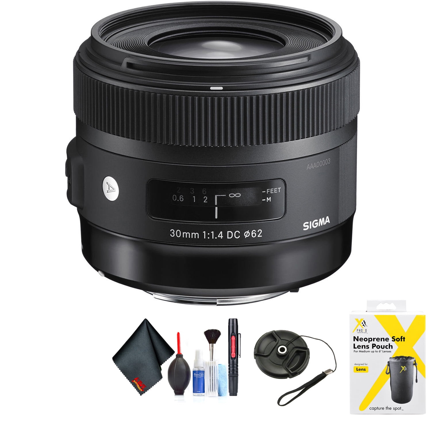 Sigma 30mm f/1.4 DC HSM Art Lens for Nikon for Nikon F Mount + Accessories  (International Model with 2 Year Warranty)