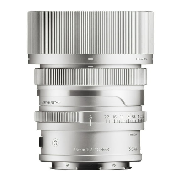 Sigma 35mm F2 DG Full-Frame Contemporary Lens with Manual Aperture Ring and Magnetic Lens Cap (Silver, L Mount)