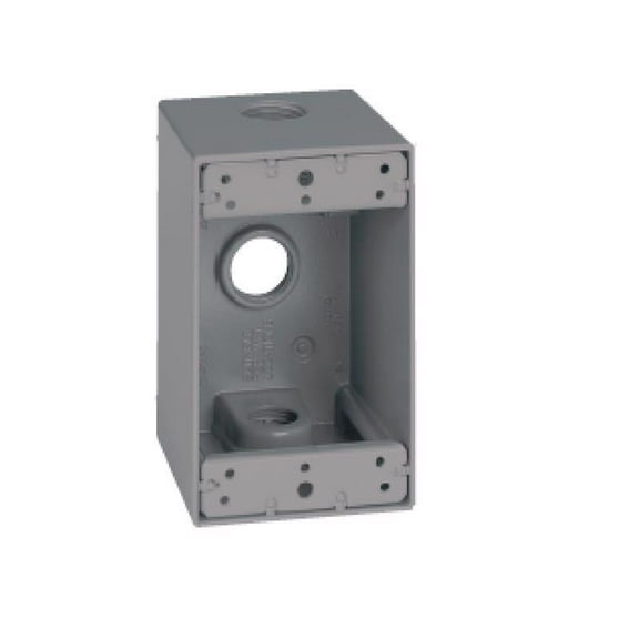 Sigma 3901287 4.5 in. Rectangle Metallic 1 Gang Weatherproof Box, Gray