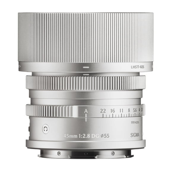 Open Box Sigma 45mm F2.8 DG Full-Frame Contemporary Lens with Manual Aperture Ring and Metal Bayonet Hood (Silver, L Mount)