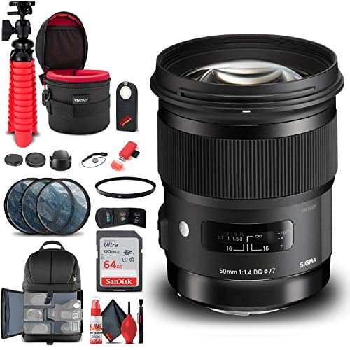 Sigma 50mm F/1.4 DG HSM Art Lens For Nikon F Mount - Fast Prime Lens Bundle With Cleaning Kit