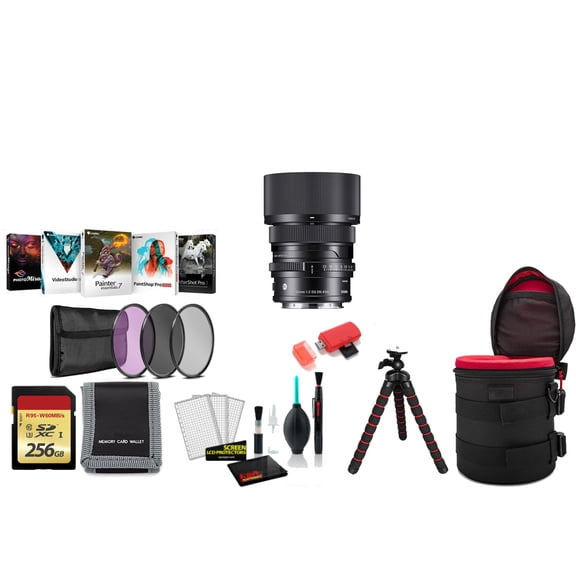 Sigma 50mm F/2 DG DN Contemporary Lens (L-Mount) Full Frame Format 314969 - Bundle with 256GB Memory Card + Tripod + Filter Kit and More