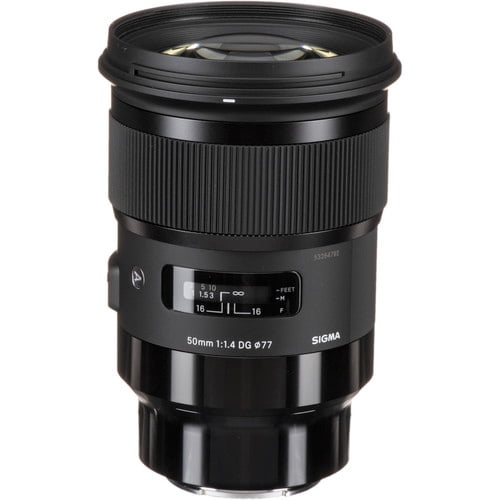 Sigma 50mm f/1.4 DG HSM Art Lens for Sony E-Mount, Black, with