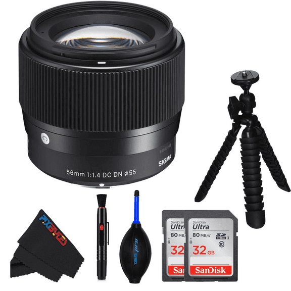 Sigma 56mm f/1.4 DC DN Contemporary Lens for Sony E - PixiBytes Beginner Bundle