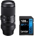 thumbnail image 1 of Sigma 750969 100-400mm F5-6.3 DG DN OS Contemporary Full Frame Lens for L Mount Bundle with Lexar 128GB High-Performance 800x UHS-I SDHC Memory Card (BLUE Series), 1 of 11