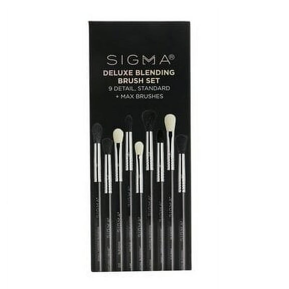 Sigma Beauty Deluxe Blending Brush Set, Black, 9pc