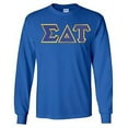 thumbnail image 1 of Sigma Delta Tau Lettered Long Sleeve Tee Large Royal Blue, 1 of 1
