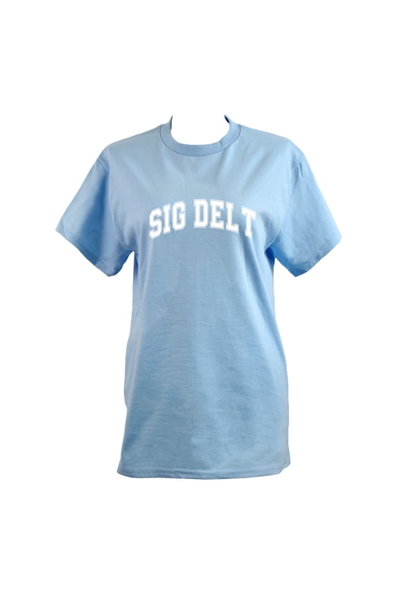 Sigma Delta Tau T-Shirt - Varsity Letter Sorority Tee, 100% Cottont, Size Large