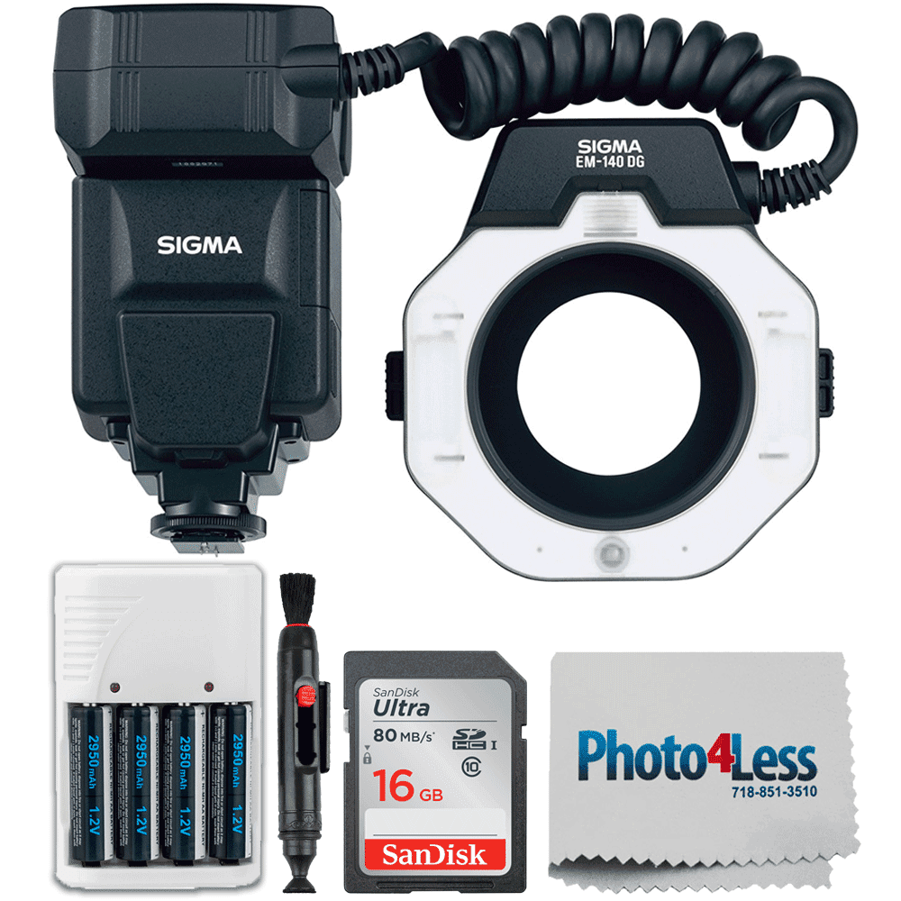 Sigma EM-140 DG Macro Ring Flash for Nikon SLR Cameras 16GB