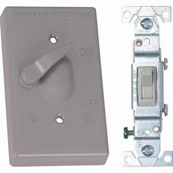 Sigma Electric 14216 Weatherproof Toggle Switch Cover  Gray