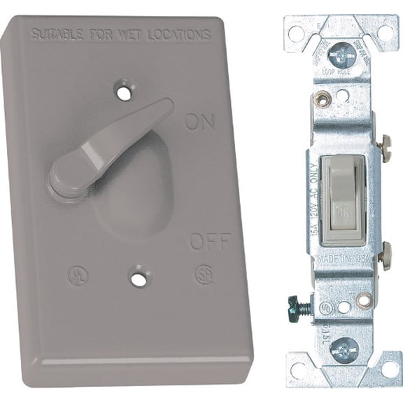 Sigma Electric 14216 Weatherproof Toggle Switch Cover Gray