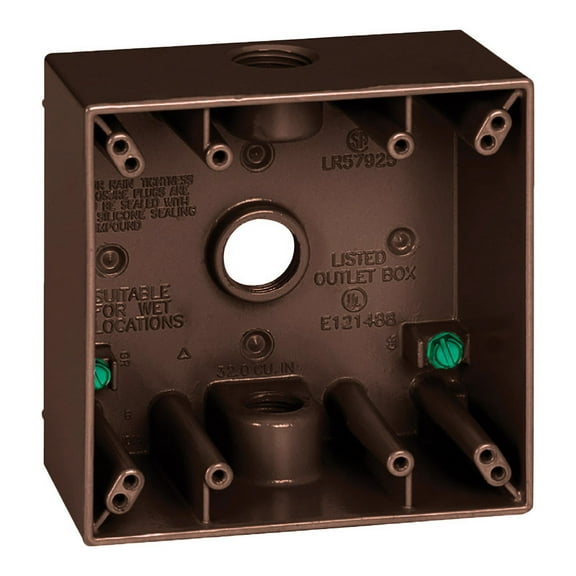 Sigma Electric 14350BR Square Brown Aluminum 2 Gang Box