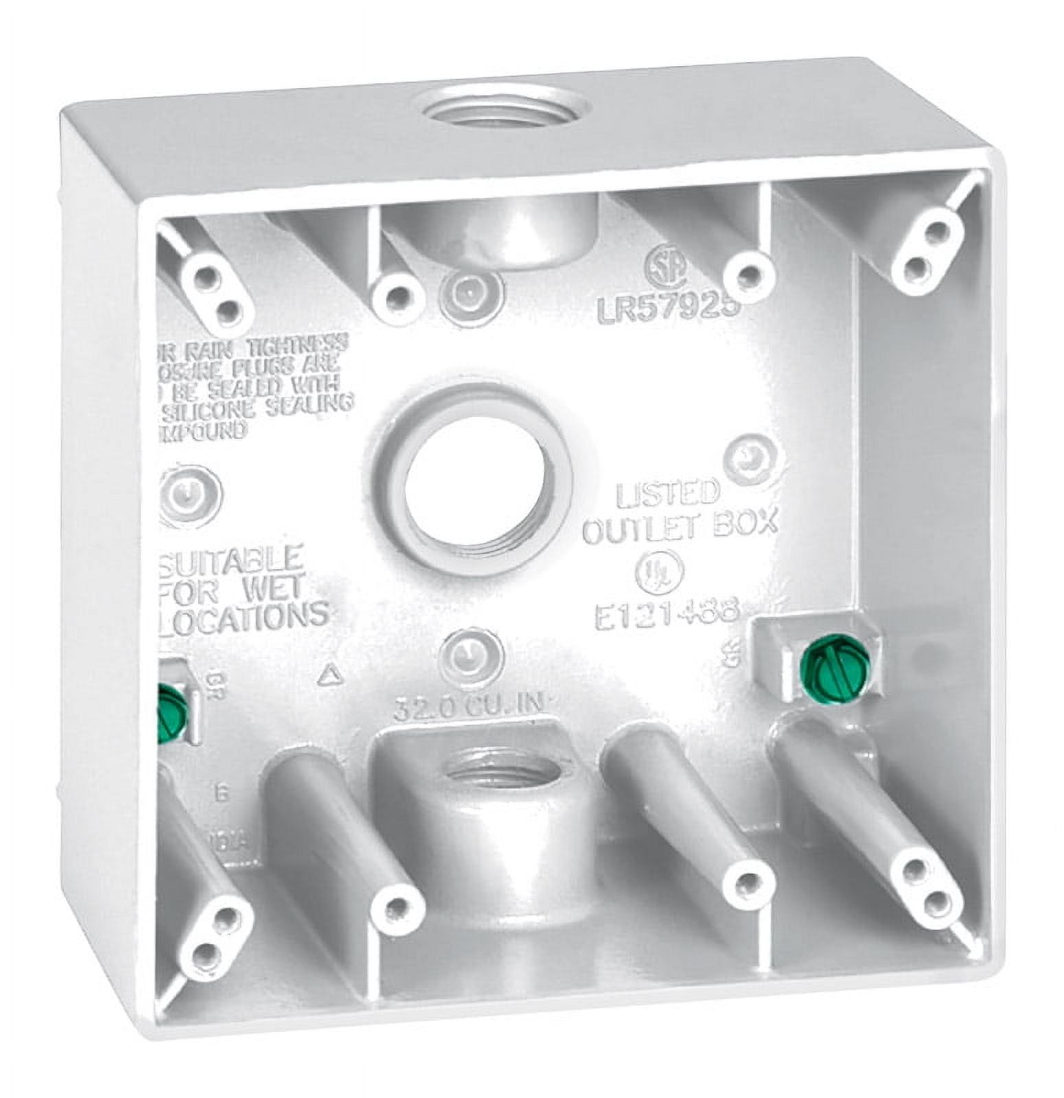 Sigma Electric 14350WH Square White Aluminum 2 Gang Box - Walmart.com