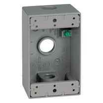 Sigma Engineered Solutions (14250) Metal Weatherproof 1-Gang 1/2" 3-Hole Electrical Outlet Box, Gray