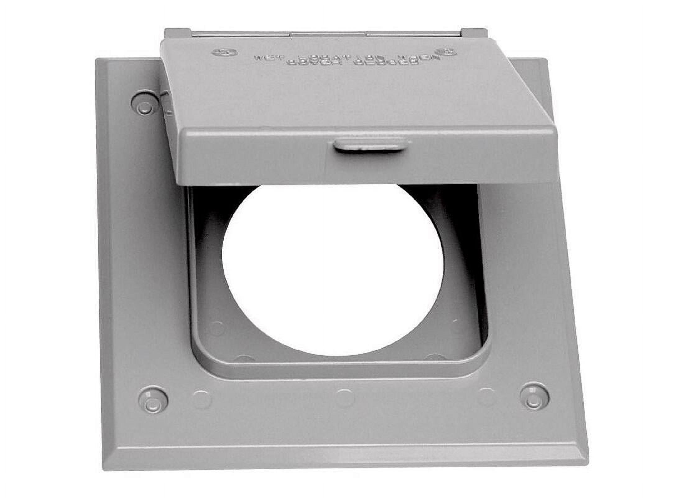 Gray Metal 2-Gang Weatherproof Outlet Cover