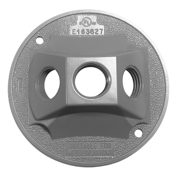 ROUND COVER 3HOLE GRAY (Pack of 1)