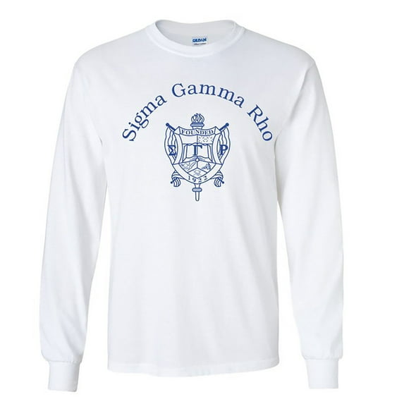 Sigma Gamma Rho World Famous Crest Long Sleeve T-Shirt X-Large White