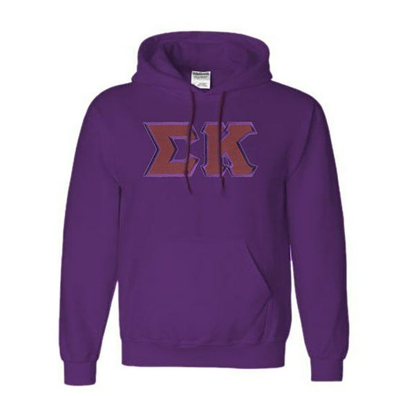 Sigma Kappa Lettered Hooded Sweatshirt Small Purple