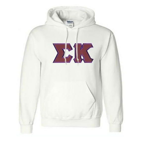 Sigma Kappa Lettered Hooded Sweatshirt X-Large White