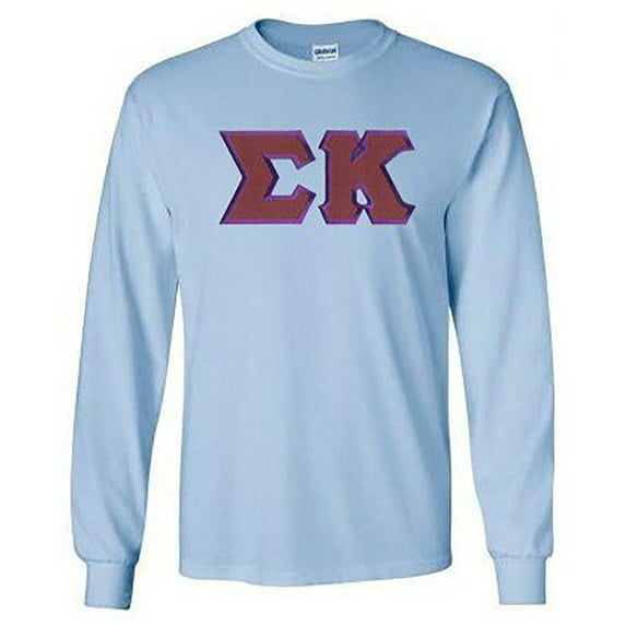 Sigma Kappa Lettered Long Sleeve Tee 2X-Large Light Blue