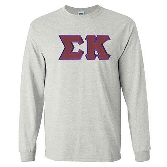 Sigma Kappa Lettered Long Sleeve Tee 4X-Large Sport Grey