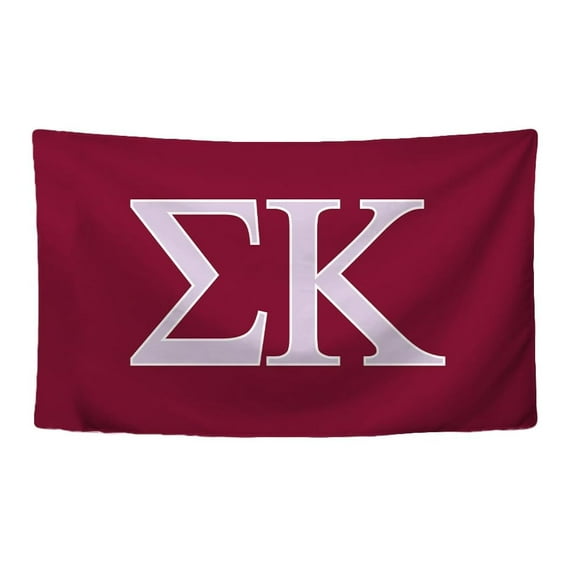 Sigma Kappa Sorority Greek Letters Flag, Two-Color Design