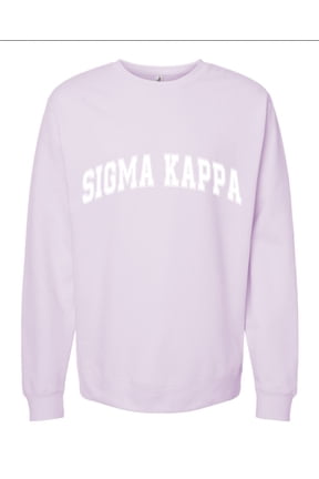 Sigma Kappa Sweatshirt, Crewneck Sweatshirt with Varsity Greek Letters Design, Sorority Brand Colors - Size Large