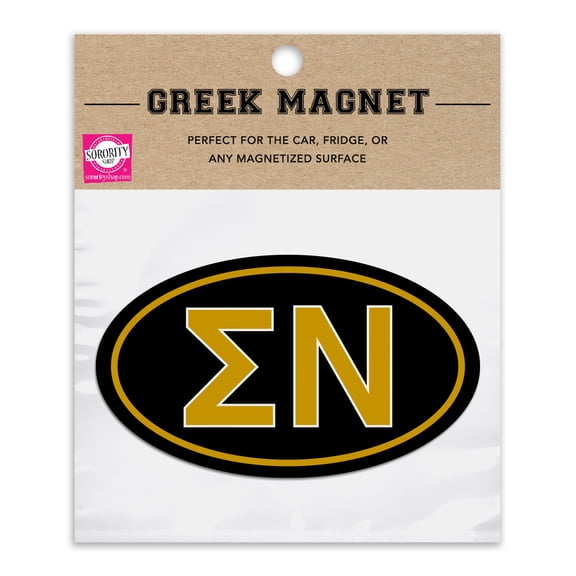 Sigma Nu Oval Fraternity Car Magnet Set of 2 - Removable, No Residue, All-Weather Magnets for Fraternity Guys and Student Drivers
