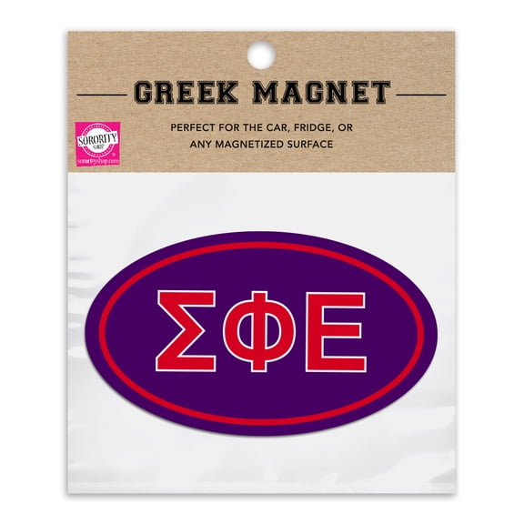 Sigma Phi Epsilon Oval Fraternity Car Magnet Set of 2 - Removable, No Residue, All-Weather Magnets for Fraternity Guys and Student Drivers