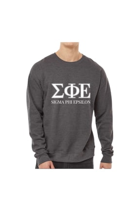Sigma Phi Epsilon Sweatshirt, Crewneck Sweatshirt with Varsity Greek Letters Design - Size Extra Large
