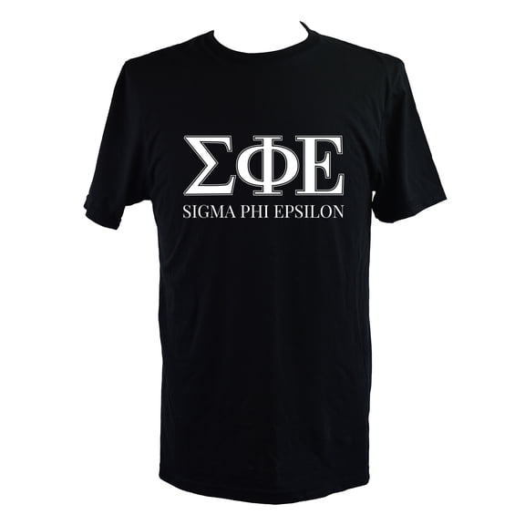 Sigma Phi Epsilon T-Shirt - Varsity Letter Fraternity Tee, 100% Cotton, Size Medium