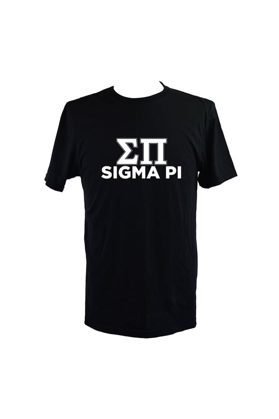Sigma Pi T-Shirt - Varsity Letter Fraternity Tee, 100% Cottont, Size Large