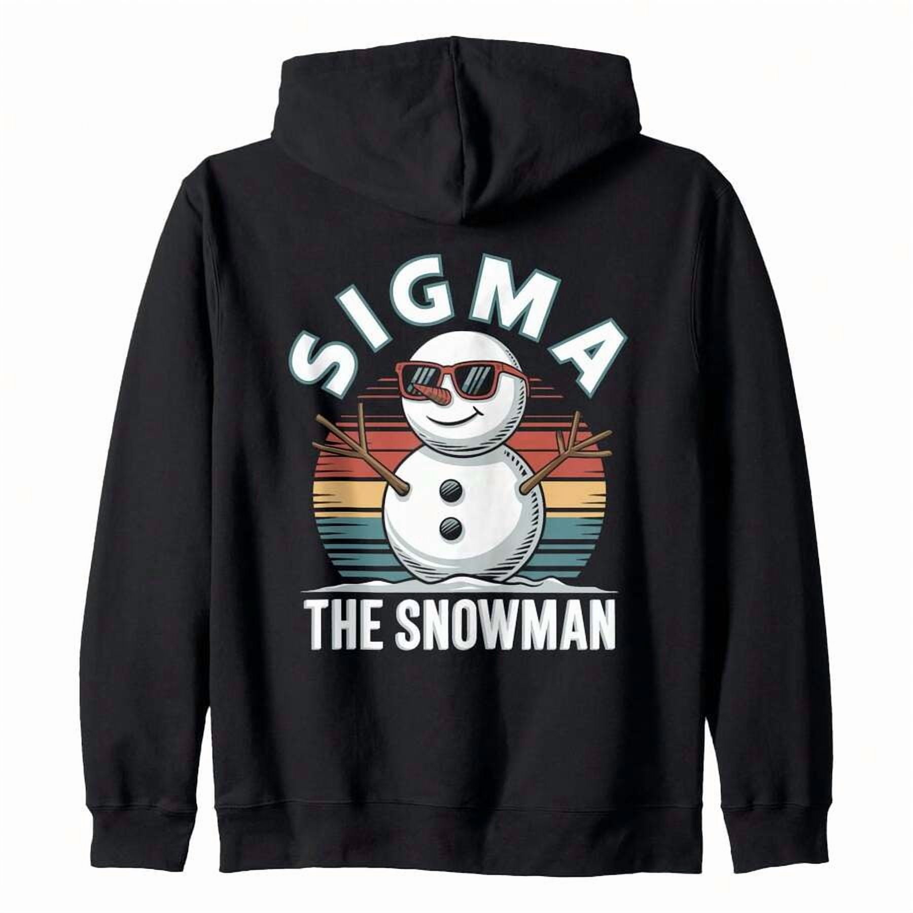 Sigma The Snowman Funny Retro Christmas Winter Rizz Meme Zip HoodieMen ...