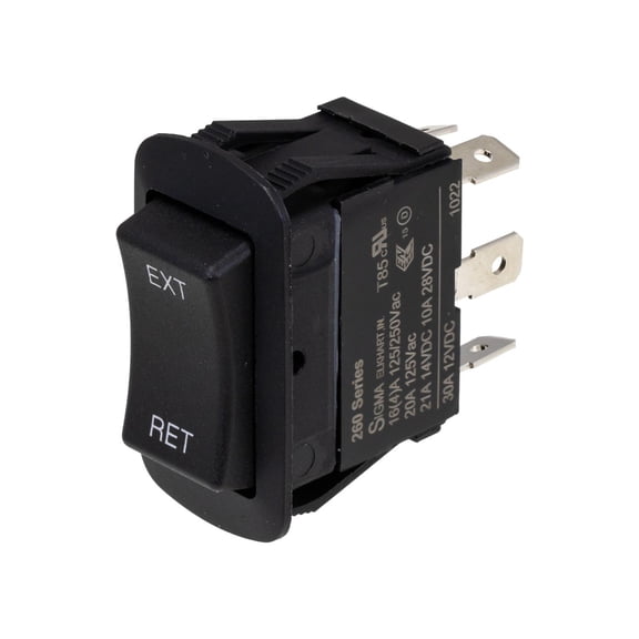 Sigma Switches Momentary ON / OFF / Momentary ON DPDT Replacement Switch, Black