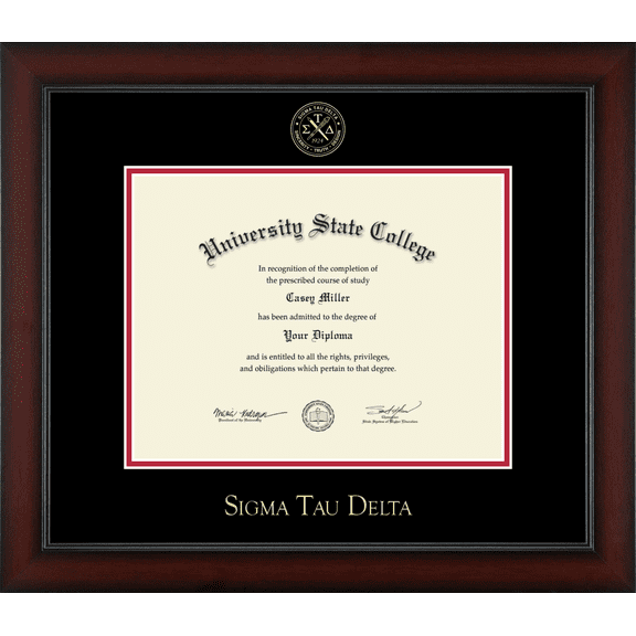 Sigma Tau Delta Honor Society Certificate Frame, Document Size 11" x 8.5"