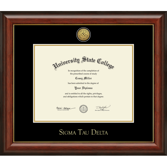 Sigma Tau Delta Honor Society Certificate Frame, Document Size 11" x 8.5"