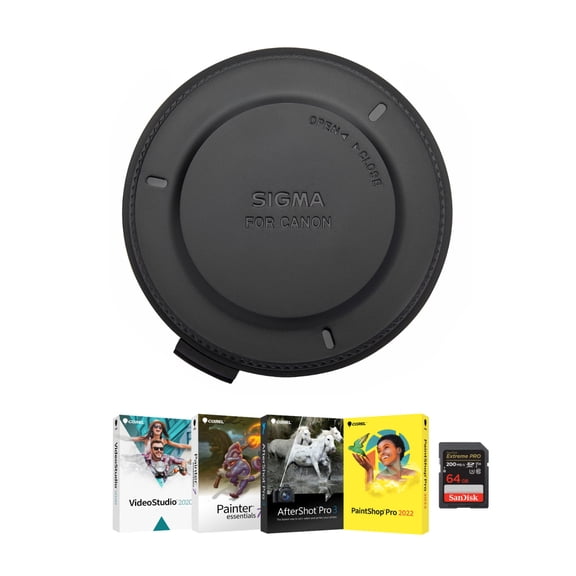 Sigma USB Dock for Canon Lenses Bundle with Software and 64GB Memory Card (3 Items)
