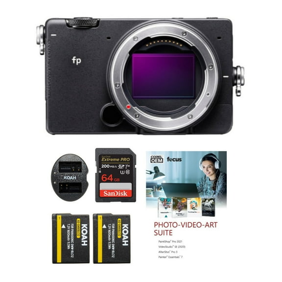 Sigma fp Mirrorless Camera Body with 64GB SD Card and Software Bundle