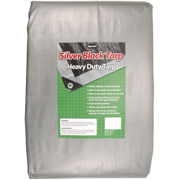 Sigman 12' x 16' Silver Black Heavy Duty Tarp