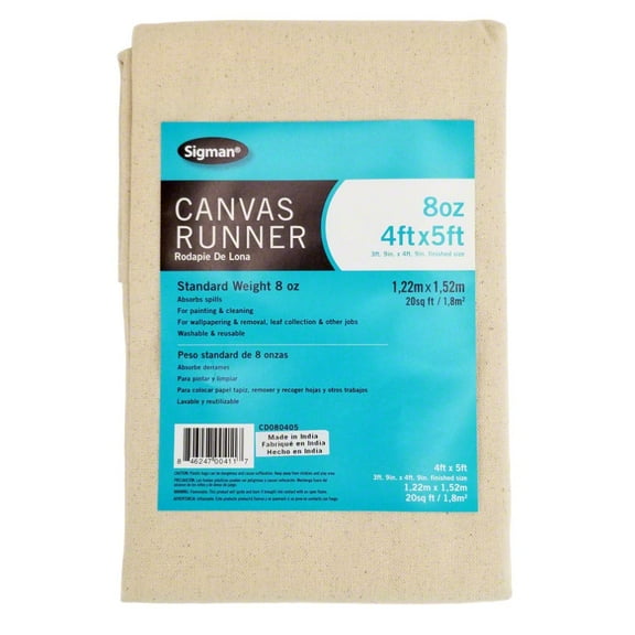 Sigman 4' x 5' 8 oz Canvas Drop Cloth