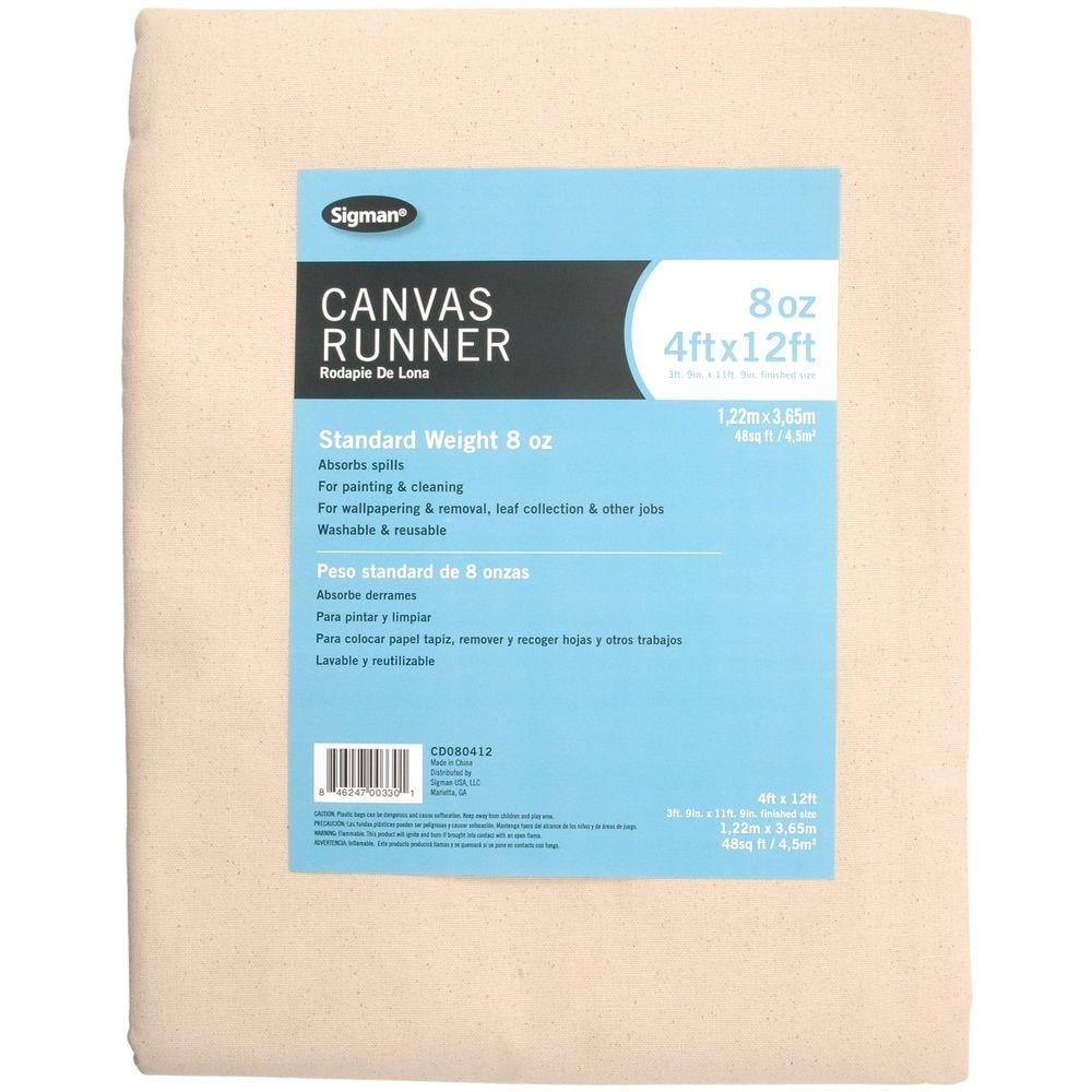 Sigman 8 oz 4' x 12' Canvas Drop Cloth