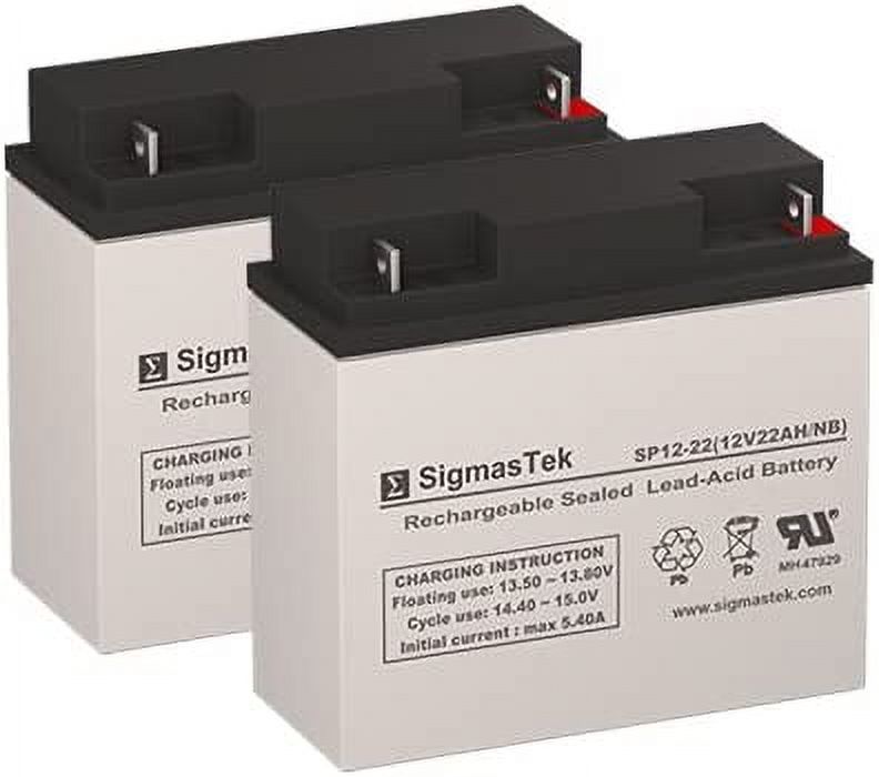 SigmasTek Pride Elite Traveller LR SC44LR Replacement Battery Set - 12V 22AH AGM, 2-Pack - View #4