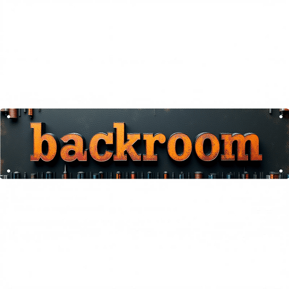 Sign 16*4 inches "backroom" rusty industrial style vintage garage tin signs