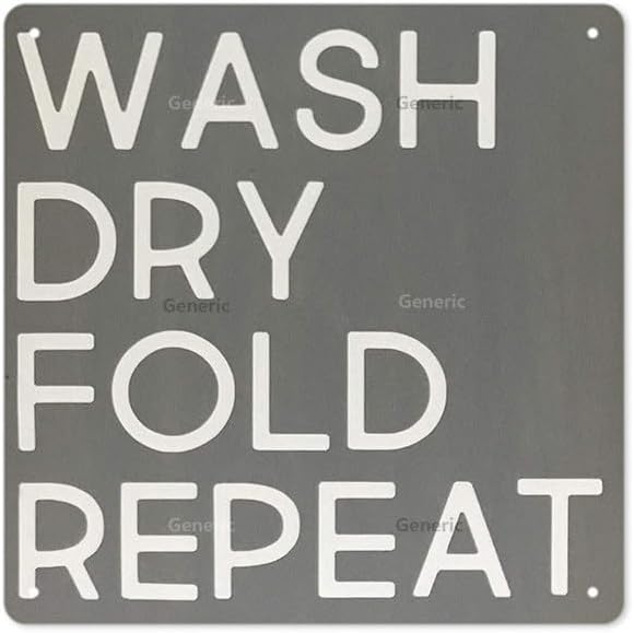 Sign Art Decor wash Dry fold Repeat Laundry Sign Funny Laundry Room ...