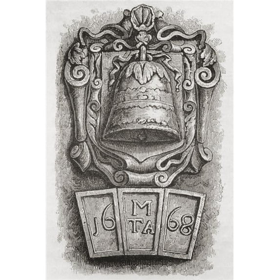 Sign of The Bell Inn, Knightrider Street, London, England, 1668 From The Book Short History of The English People by J.R. Green Published London 1893 Poster Print, 12 x 17