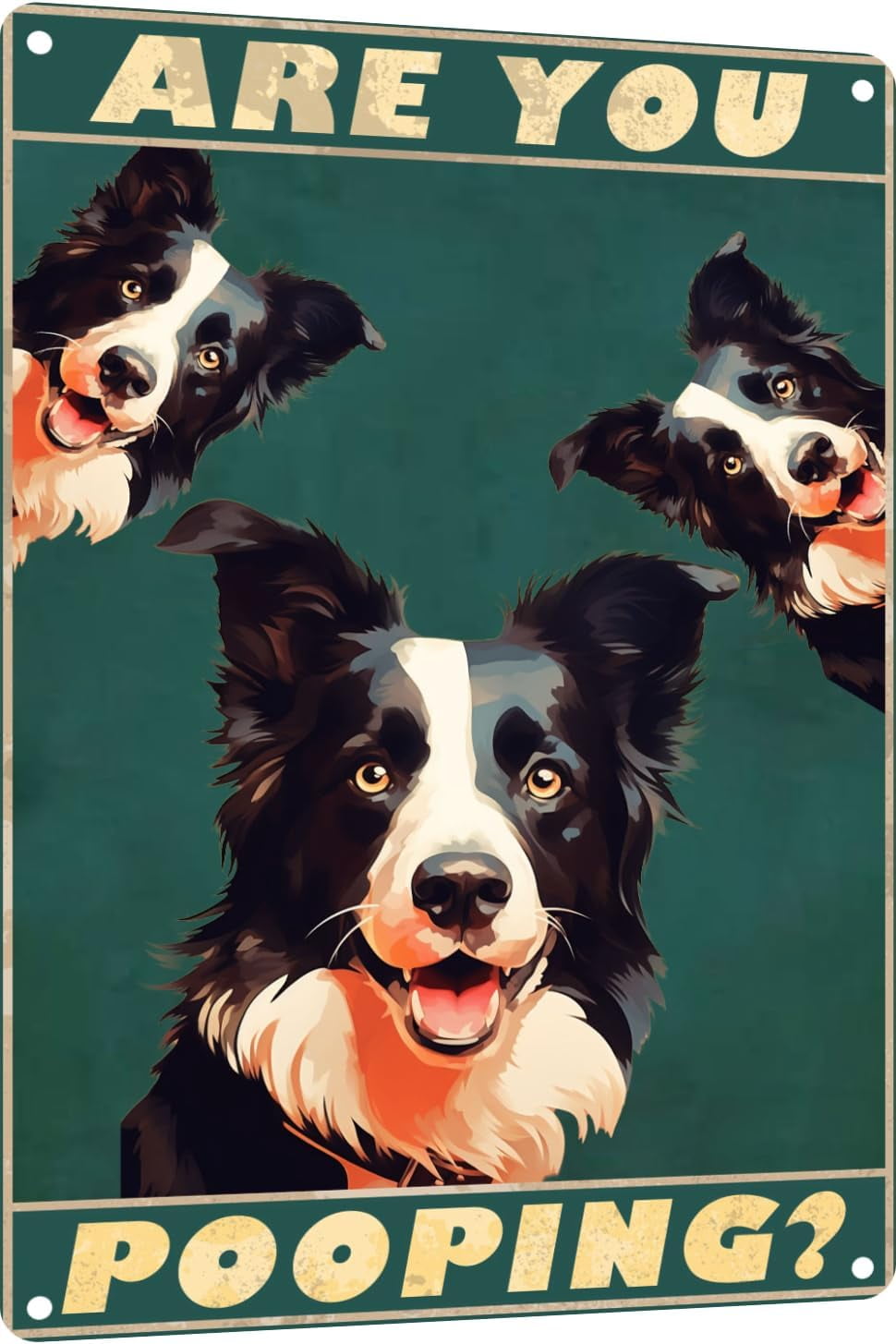 Letreros De Metal Border Collie DogAre You Pooping Ecuador