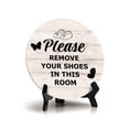 thumbnail image 1 of Sign ByLITA Round Please Remove your Shoes In This Room Table Sign (5x5"), 1 of 5