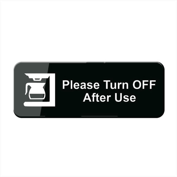 Sign For Door, Acrylic Plastic Coffee Machine Please Turn Off After Use Sign Sign With Arrow For Office Restaurants Hotels Supermarket Supplies, 9 By 3 Inch