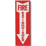 Sign, "Fire Extinguisher" w/ Arrow, Self Adhesive Vinyl, 4"x12" by Logistics