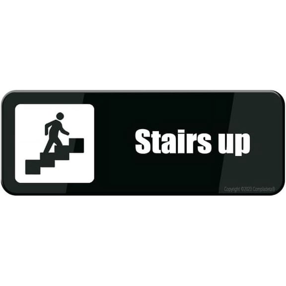 Sign For Door, Acrylic Plastic Stairs Up Sign 9 X 3 Thick Acrylic Self-Adhesive Modern Design Sign, Easy To Install